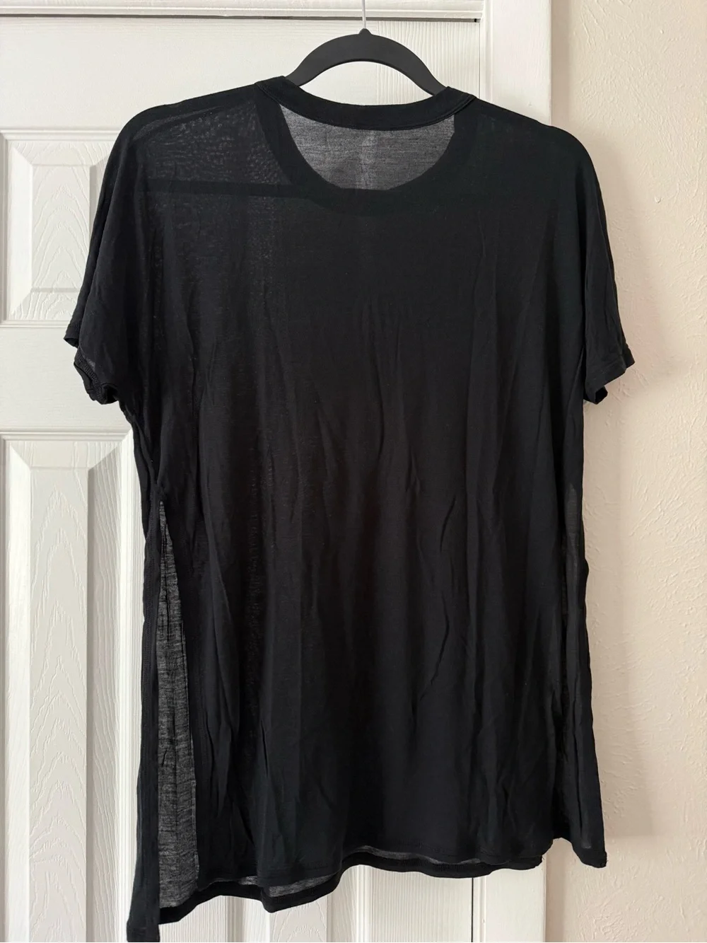Alo Yoga Dreamer Split Side Short Sleeve Tunic size Medium Black